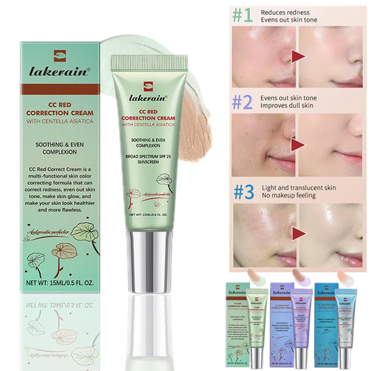 Kit 3 unid. CC Cream Coreano – Base Líquida de Alta Cobertura com Centella